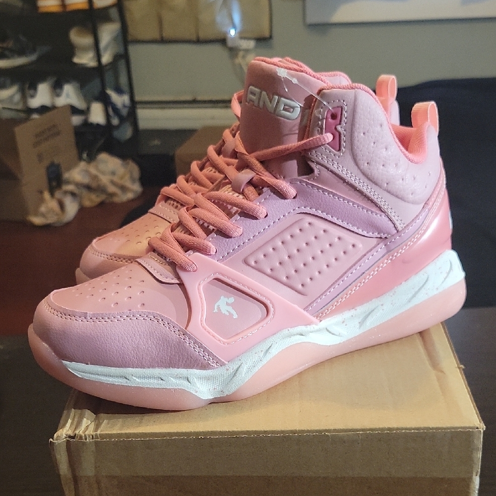 And1 Assist 6.0 Youth Athletic Sneakers in pink W6.5/M5 Brand New - Picture 2 of 10